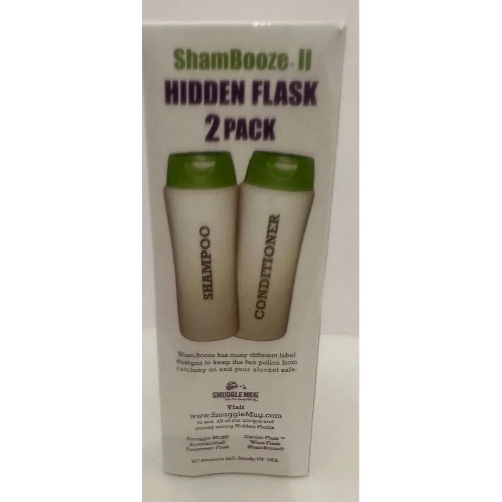 Shampoo & Conditioner Flasks/32 oz total/Hidden Travel Flasks - 2 bottle Set new